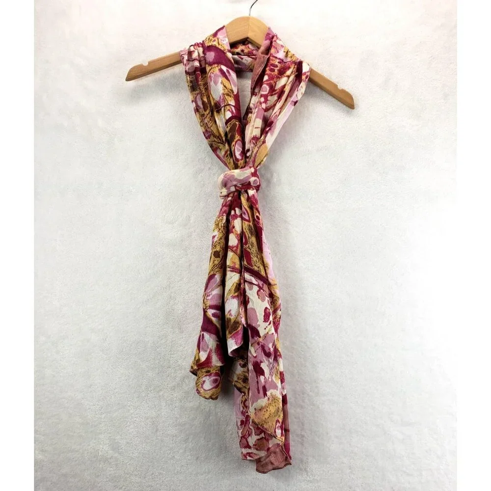 Pink Butterfly Watercolor Scarf by J Francis 70.5